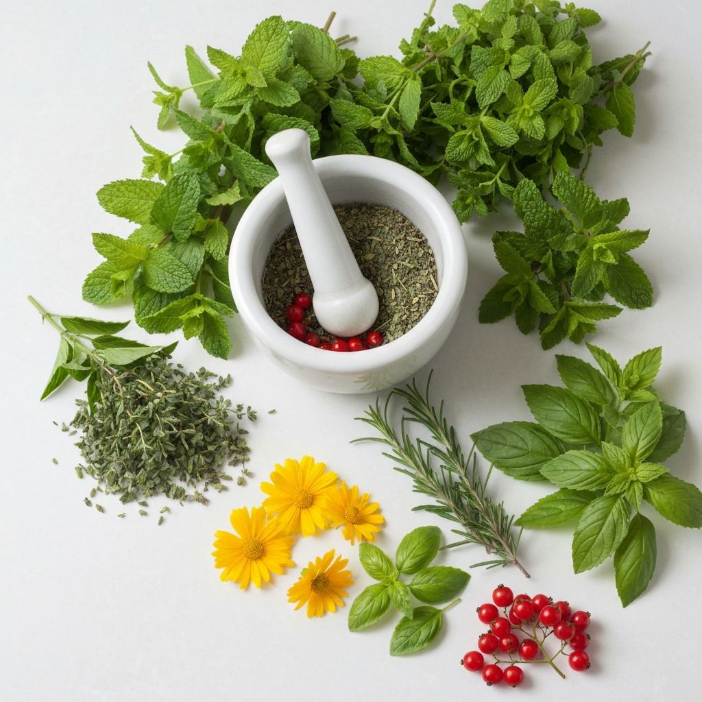 Fresh botanical ingredients and herbs